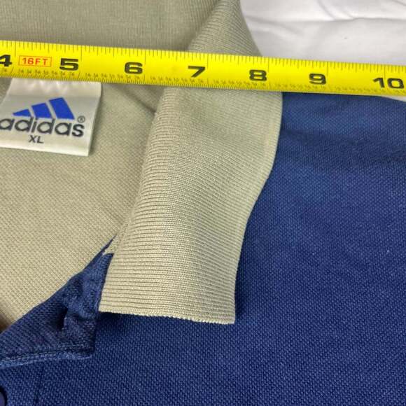ADIDAS CLIMACOOL PALM AIRE MEN'S GOLF POLO SHIRT GRAY BLUE PIN XL USED POLYESTER - Picture 5 of 10